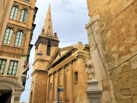 Catholic church in the center of Valletta in Malta 7.3.2020のeditorial素材