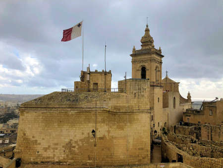 Historic old citadel in Victoria on the island Gozo in Malta 9.3.2020のeditorial素材