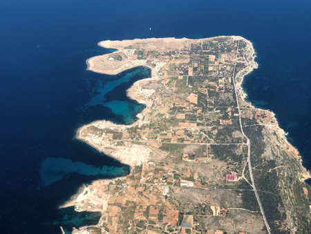 Fantastic view to the area of Malta from a flying plane