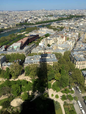 Fantastic view from the Eiffel tower over the city of Paris in France 5.5.2016のeditorial素材