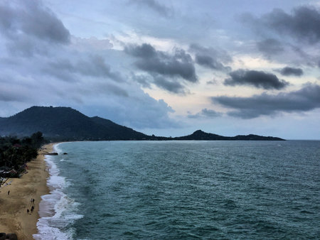 Clouds over Lamai beach in Koh Samui in Thailand 20.1.2018の写真素材