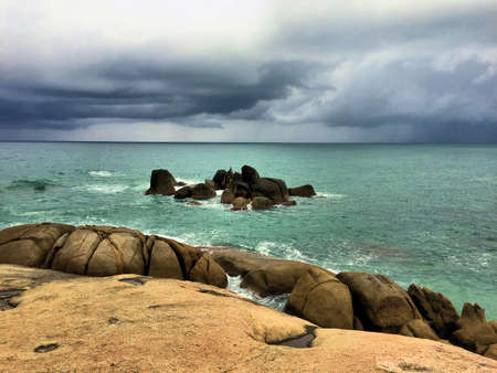 Beautiful scenery at grandfathers and grandmothers rock in Koh Samui in Thailand 20.1.2018の写真素材