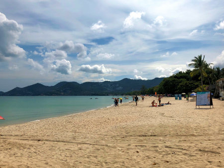 Day at the beach in Chaweng in Koh Samui in Thailand 5.11.2019のeditorial素材