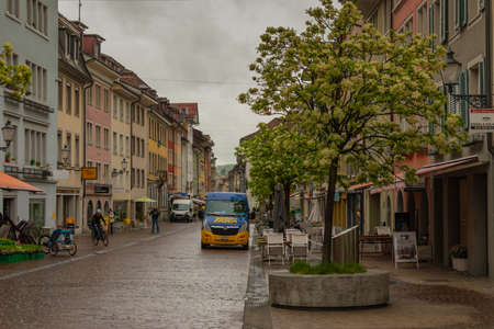 Bad weather in the city of Winterthur in Switzerland 11.5.2021のeditorial素材
