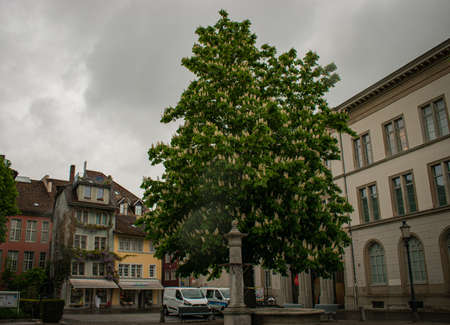 Bad weather in the city of Winterthur in Switzerland 11.5.2021のeditorial素材