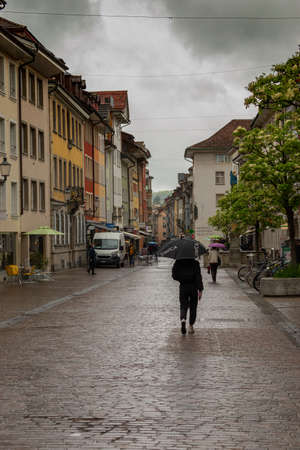 Bad weather in the city of Winterthur in Switzerland 11.5.2021のeditorial素材