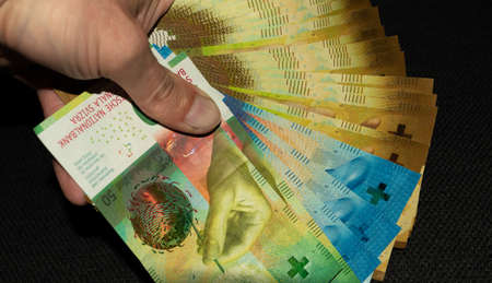 Bank notes with a different value in swiss francs 27.5.2021の写真素材