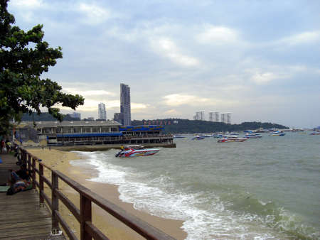 View from the sea promenade over the coast in Pattaya in Thailand 8.12.2018のeditorial素材