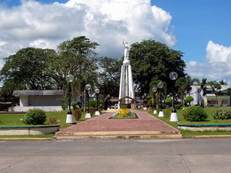 Sculpture in a green park in Leyte on the Philippines January 21, 2012のeditorial素材