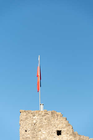 Schellenberg, Liechtenstein, December 31, 2021 Historic old castle ruin from the mid ageのeditorial素材