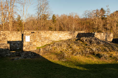 Schellenberg, Liechtenstein, December 31, 2021 Historic old castle ruin from the mid ageのeditorial素材