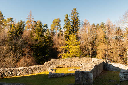Schellenberg, Liechtenstein, December 31, 2021 Historic old castle ruin from the mid ageのeditorial素材