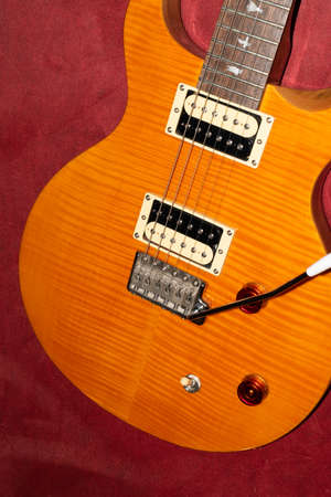 Vaduz, Liechtenstein, January 27, 2022 PRS SE Santana electric guitar in the color yellow product...