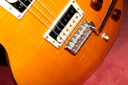 Vaduz, Liechtenstein, January 27, 2022 PRS SE Santana electric guitar in the color yellow product...