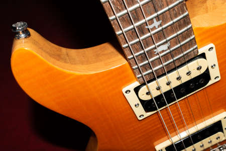Vaduz, Liechtenstein, January 27, 2022 PRS SE Santana electric guitar in the color yellow product...