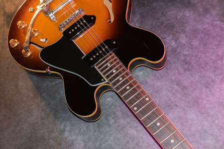Vaduz, Liechtenstein, January 28, 2022 Electric guitar Gibson ES-330 made in USA in sunburst product...