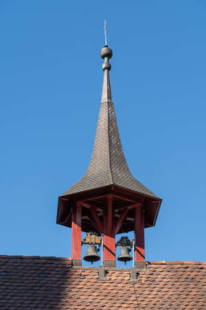 Rapperswil, Switzerland February 27, 2022 Little bell tower on top of a church