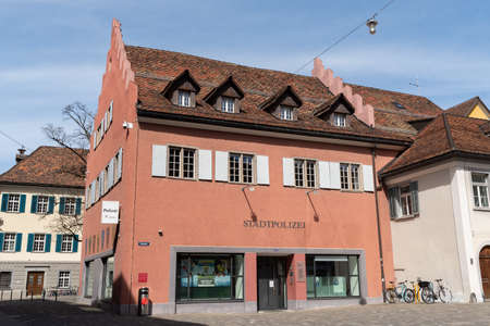 Chur, Switzerland, April 11, 2022 Building of the police station in the old part of the city