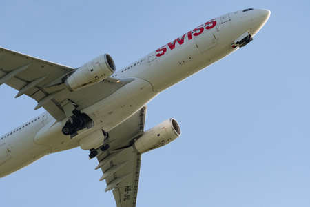 Zurich, Switzerland, May 20, 2022 Swiss International Airlines Airbus A330-343 aircraft is taking...