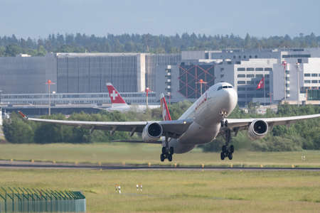 Zurich, Switzerland, May 20, 2022 Swiss International Airlines Airbus A330-343 aircraft is taking...