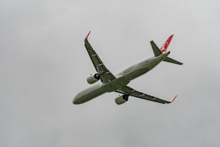 Zurich, Switzerland, September 27, 2022 Turkish airlines Airbus A321-271NX aircraft is departing...
