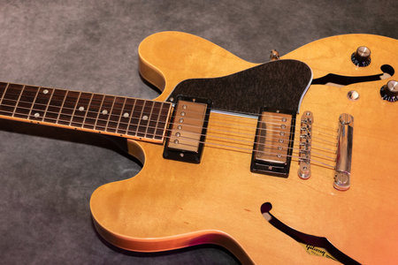 Vaduz, Liechtenstein, January 13, 2023 Product shot of a Gibson ES-335 electric guitar made in the USAのeditorial素材