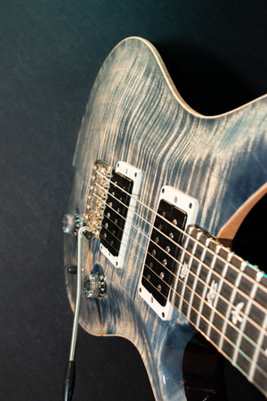 Vaduz, Liechtenstein, January 13, 2023 Product shot of a PRS Custom 24 electric guitar in blue