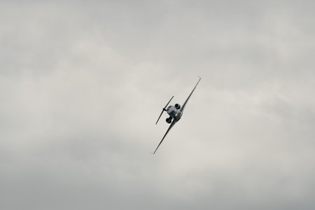 Rhine Valley, Saint Gallen, Switzerland, May 20, 2023 T7-CBW Embraer EMB-500 Phenon 100 aircraft performance during an air display seen from the top of the mount hoher Kastenのeditorial素材