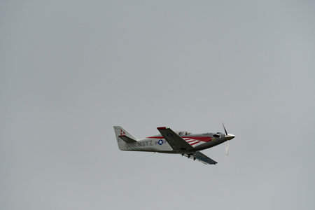 Rhine Valley, Saint Gallen, Switzerland, May 20, 2023 N-3YZ Amateur turbine legend propeller...