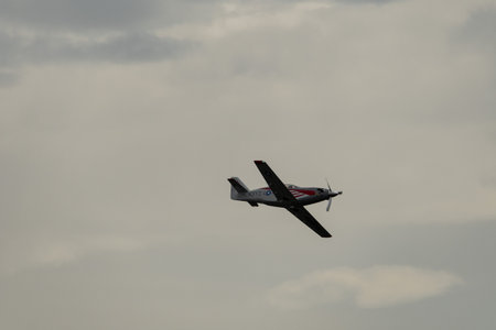 Rhine Valley, Saint Gallen, Switzerland, May 20, 2023 N-3YZ Amateur turbine legend propeller...