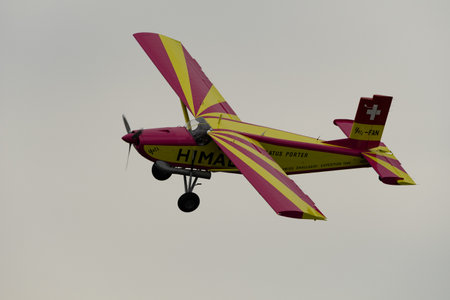 Rhine Valley, Saint Gallen, Switzerland, May 20, 2023 N-283SW Pilatus PC-6/350-H2 Porter propeller...