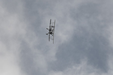 Rhine Valley, Saint Gallen, Switzerland, May 20, 2023 N-150EK Waco YMF-F5C double decker propeller...