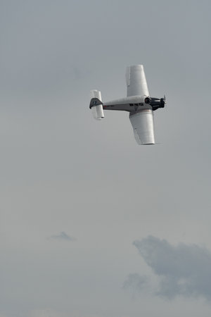 Rhine Valley, Saint Gallen, Switzerland, May 20, 2023 HB-RIO Junkers F13 rebuilt nostalgic propeller...