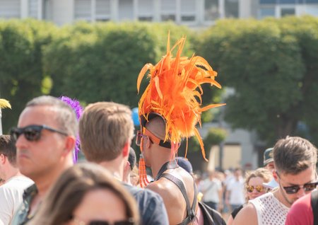 Zurich, Switzerland, June 17, 2023 Gender person at the pride demonstration in the city centerのeditorial素材