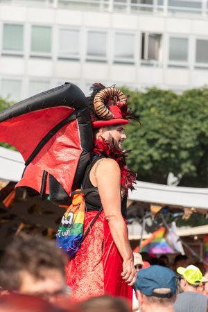 Zurich, Switzerland, June 17, 2023 Gender person at the pride demonstration in the city centerのeditorial素材