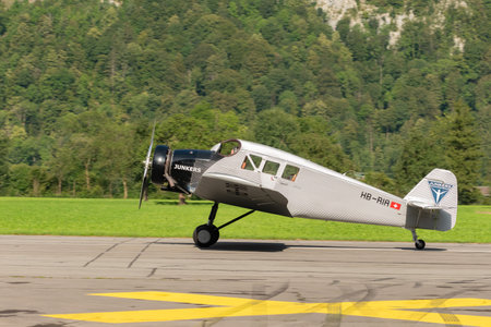 Mollis, Switzerland, August 18, 2023 HB-RIA Junkers F13 propeller aircraft on runway 19のeditorial素材