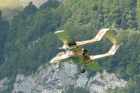 Mollis, Switzerland, August 18, 2023 F-AZKM North american OV-10B Bronco propeller aircraft during an air showのeditorial素材