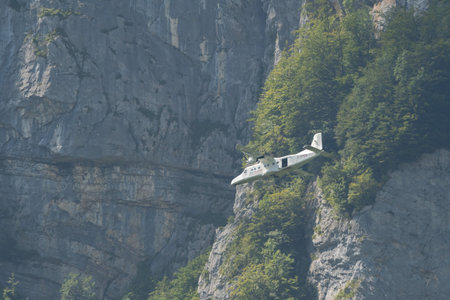Mollis, Switzerland, August 18, 2023 C-FPSH Dornier 228-202 aircraft during an air showのeditorial素材