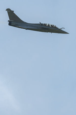 Mollis, Switzerland, August 18, 2023 Dessault Rafale fighter is performing acrobatics during an air displayのeditorial素材