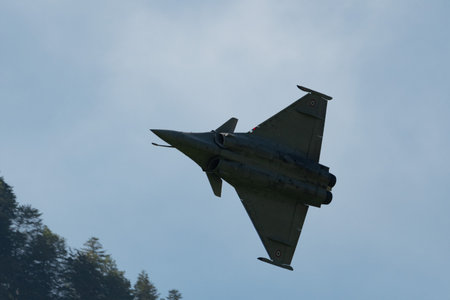 Mollis, Switzerland, August 18, 2023 Dessault Rafale fighter is performing acrobatics during an air displayのeditorial素材