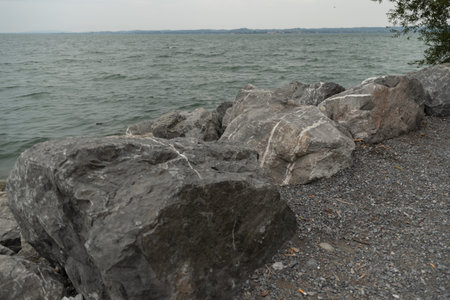 Bregenz, Austria, September 14, 2023 View over the lake of Constance on a cloudy dayの写真素材