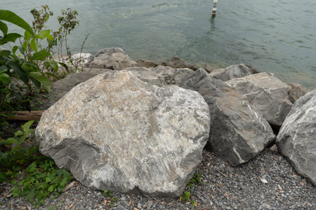 Bregenz, Austria, September 14, 2023 View over the lake of Constance on a cloudy day