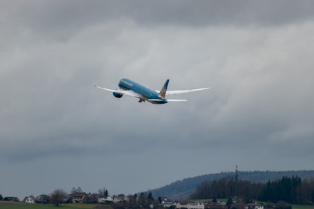 Zurich, Switzerland, January 18, 2024 VN-A868 Vietnam Airlines Boeing 787-9 Dreamliner aircraft is...