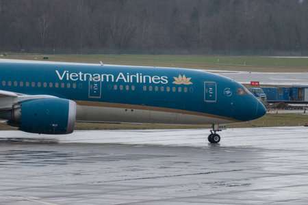 Zurich, Switzerland, January 18, 2024 VN-A868 Vietnam Airlines Boeing 787-9 Dreamliner aircraft is...