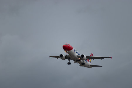 Zurich, Switzerland, January 18, 2024 HB-IJU Edelweiss Air Airbus A320-214 aircraft is taking off...