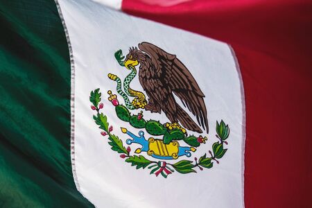 national flag of mexico tri color red green whiteの写真素材