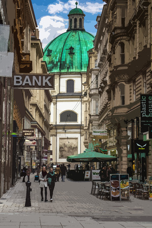 architecture austria building bank blurred backgroundのeditorial素材
