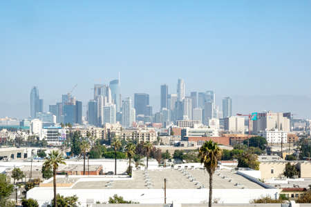 The ever changing Downtown Los Angeles skyline.の写真素材