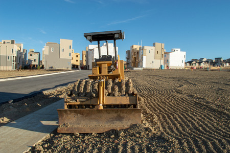 Castle Rock, Colorado / United States - October 28, 2018: Site Grader at Construction Site