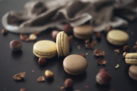 Vegan macaroons with nutsの写真素材